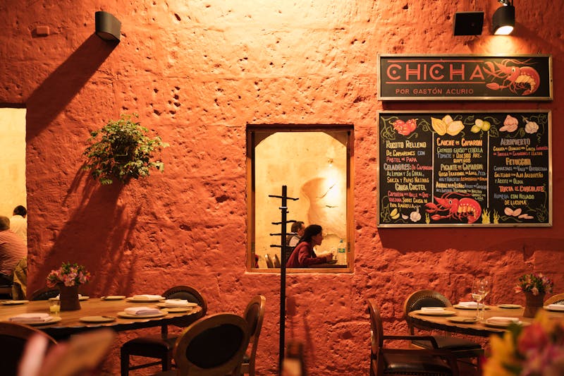 Warm and inviting dining interior at Costa Vida restaurant